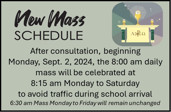 Mass Schedule Daily 9124